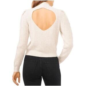 1.State Women's Brushed Knit Mock Turtleneck Open Cut‎ Out Back Sweater Size M